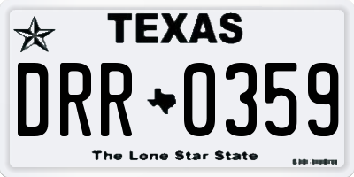 TX license plate DRR0359