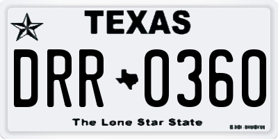 TX license plate DRR0360