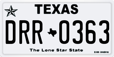 TX license plate DRR0363