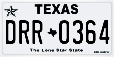 TX license plate DRR0364