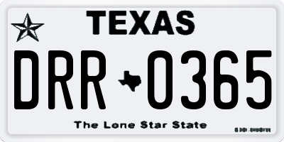 TX license plate DRR0365