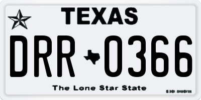 TX license plate DRR0366