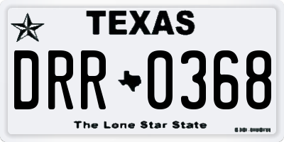 TX license plate DRR0368
