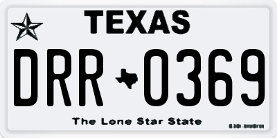 TX license plate DRR0369