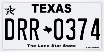 TX license plate DRR0374