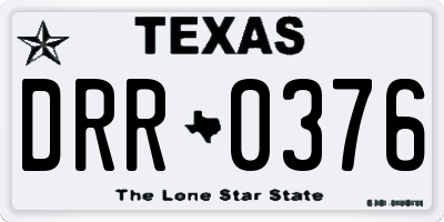 TX license plate DRR0376