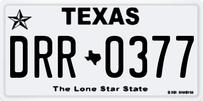 TX license plate DRR0377