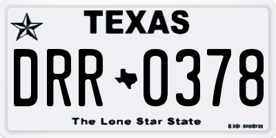 TX license plate DRR0378