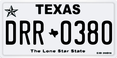 TX license plate DRR0380