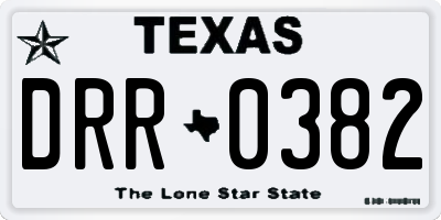 TX license plate DRR0382