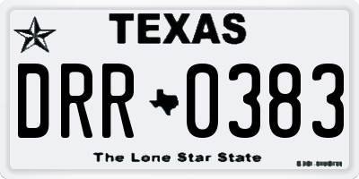 TX license plate DRR0383
