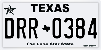 TX license plate DRR0384
