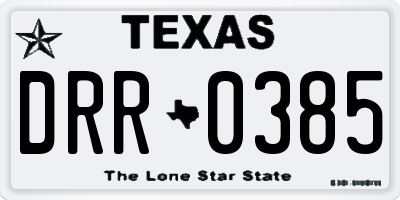 TX license plate DRR0385