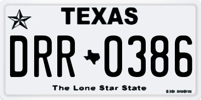 TX license plate DRR0386