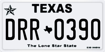 TX license plate DRR0390