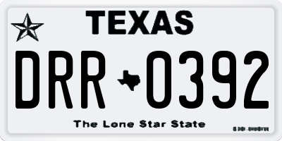 TX license plate DRR0392