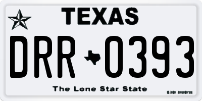 TX license plate DRR0393