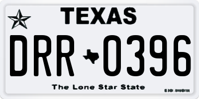 TX license plate DRR0396
