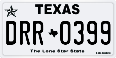 TX license plate DRR0399