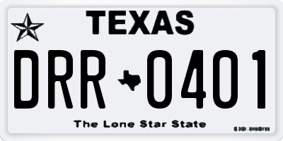TX license plate DRR0401