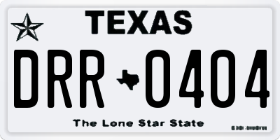 TX license plate DRR0404
