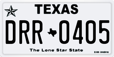 TX license plate DRR0405