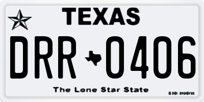 TX license plate DRR0406