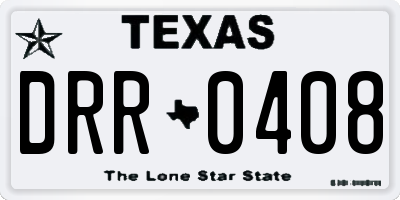 TX license plate DRR0408
