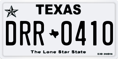 TX license plate DRR0410