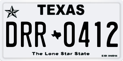 TX license plate DRR0412