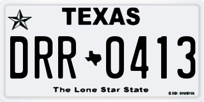 TX license plate DRR0413
