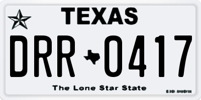 TX license plate DRR0417