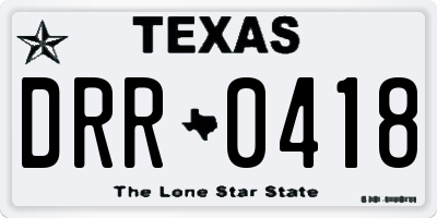 TX license plate DRR0418