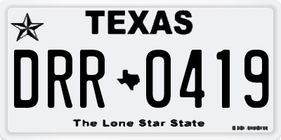 TX license plate DRR0419