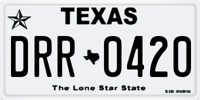 TX license plate DRR0420