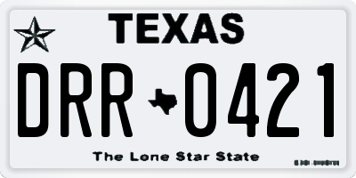 TX license plate DRR0421