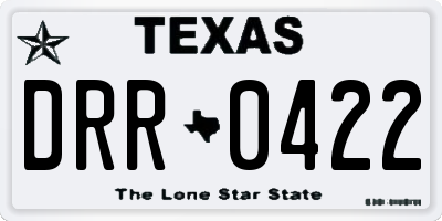 TX license plate DRR0422