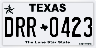 TX license plate DRR0423