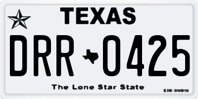 TX license plate DRR0425