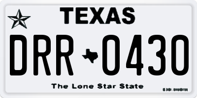 TX license plate DRR0430