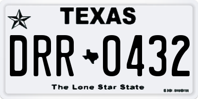 TX license plate DRR0432
