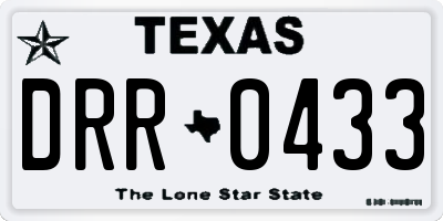 TX license plate DRR0433