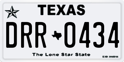 TX license plate DRR0434