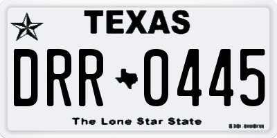 TX license plate DRR0445