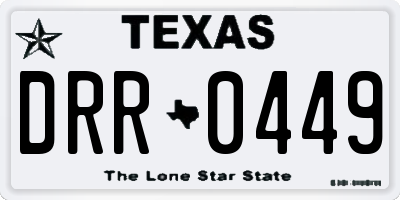 TX license plate DRR0449