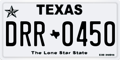 TX license plate DRR0450
