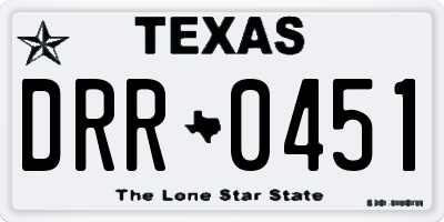 TX license plate DRR0451