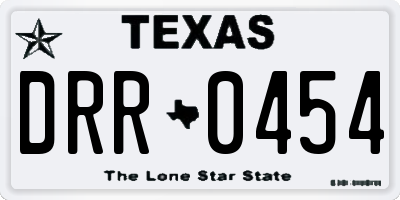 TX license plate DRR0454