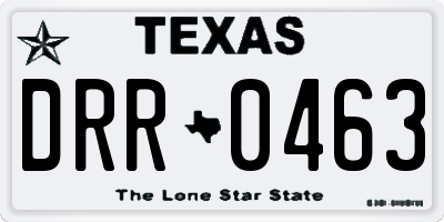 TX license plate DRR0463