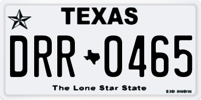 TX license plate DRR0465